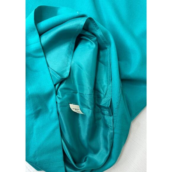 J. Crew Wool Blend Shift Knee Length Dress Teal Green Pockets Office Workwear 00 - Picture 5 of 11